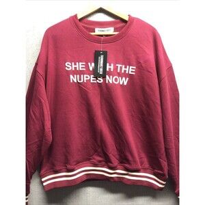 Fashionably Greek Sweatshirt XL Maroon & Cream Stripes She With The Nupes Now